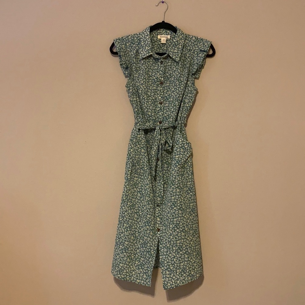 Monteau Green Floral Print Dress